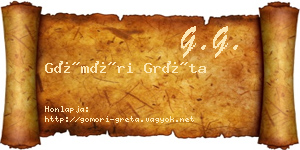 Gömöri Gréta névjegykártya